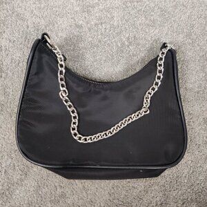 Ardene Womens Shoulder Bag Black Chain Shoulder Strap Work Leisure